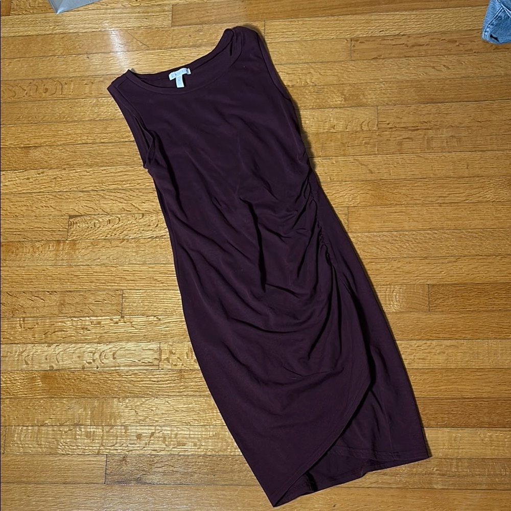 Leith Sleeveless Burgundy Midi Dress